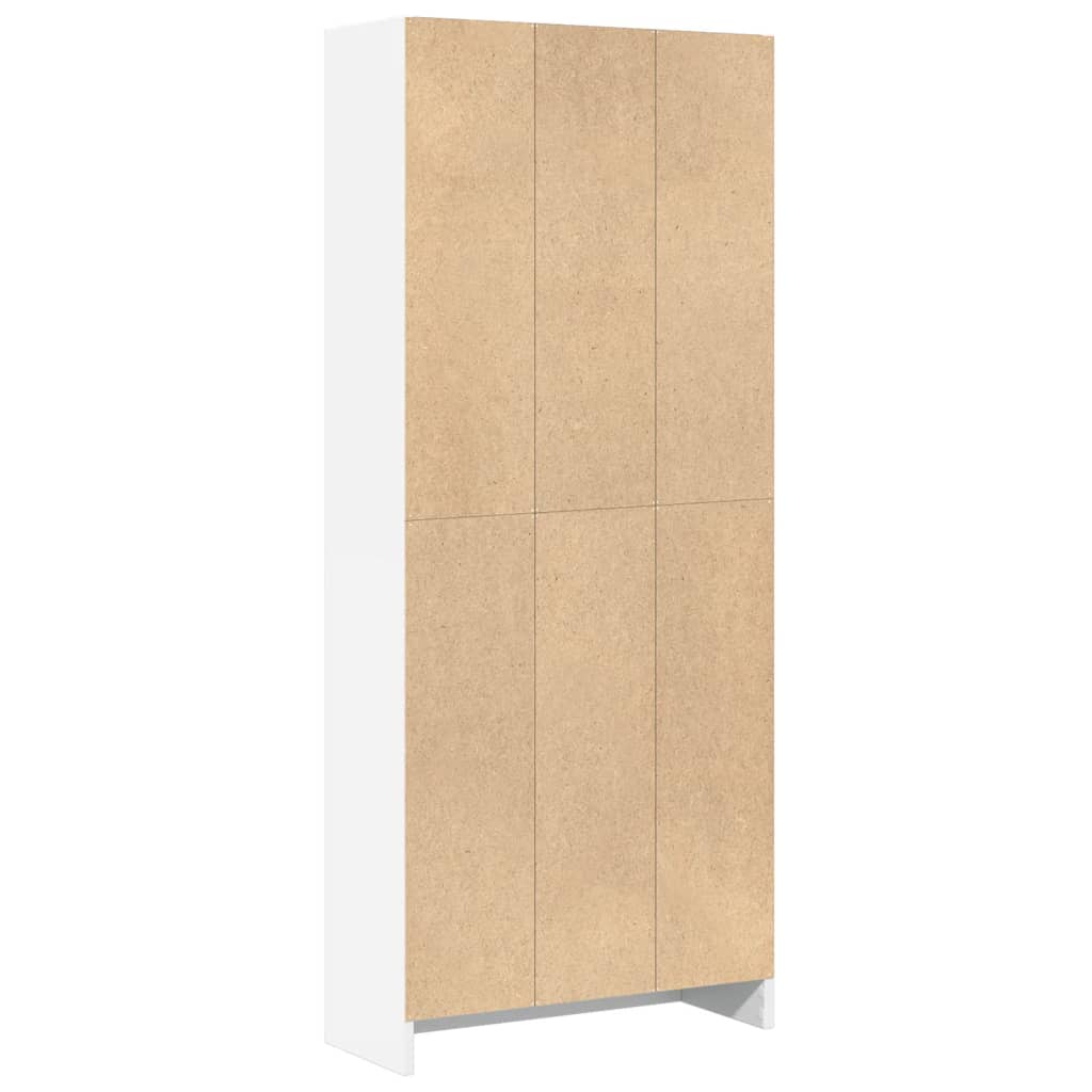 Bokhylle hvit 60x24x143 cm konstruert tre