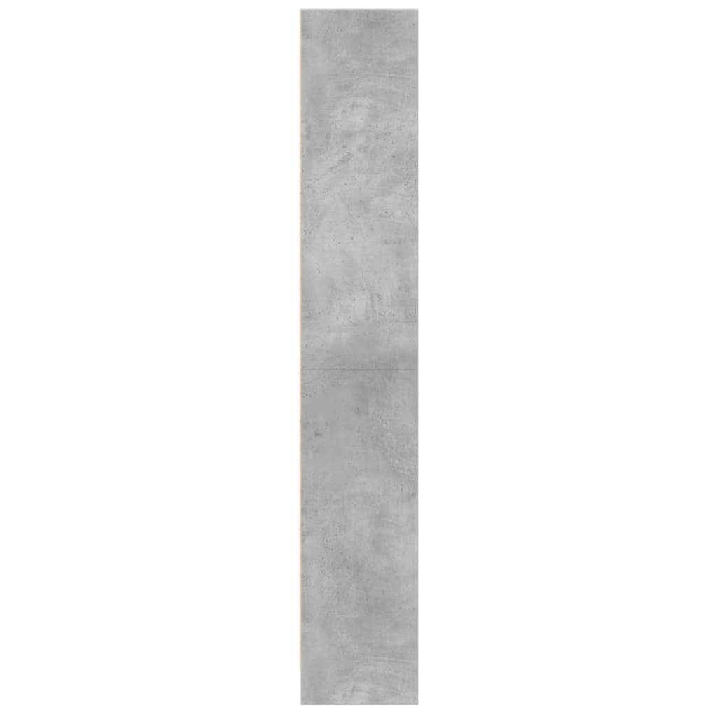 Bokhylle betonggrå 60x24x143 cm konstruert tre
