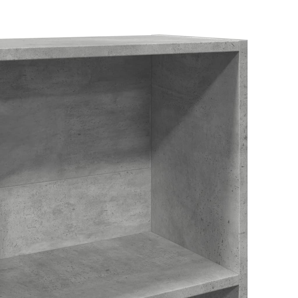 Bokhylle betonggrå 60x24x143 cm konstruert tre