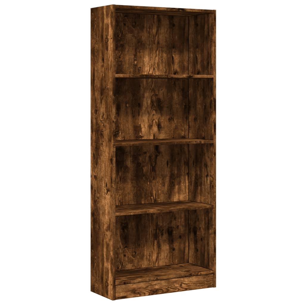 Bokhylle røkt eik 60x24x143 cm konstruert tre