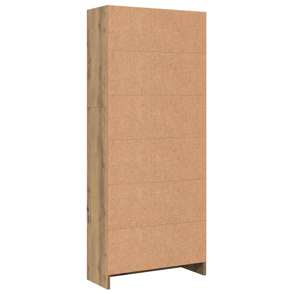 Bokhylle artisan eik 60x24x143 cm konstruert tre