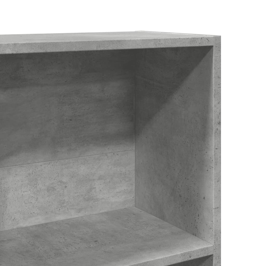 Bokhylle betonggrå 60x24x176 cm konstruert tre