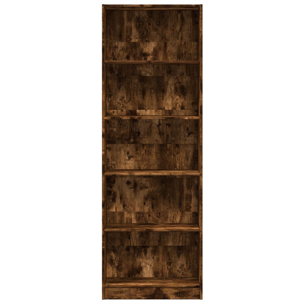 Bokhylle røkt eik 60x24x176 cm konstruert tre