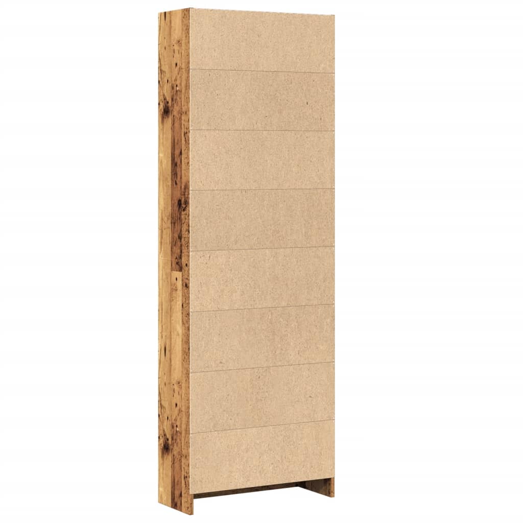 Bokhylle gammelt tre 60x24x176 cm konstruert tre