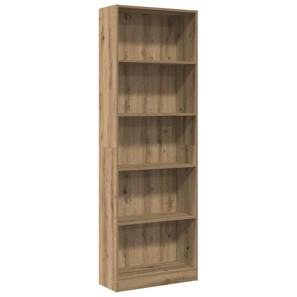 Bokhylle kunstig eik 60x24x176 cm konstruert tre
