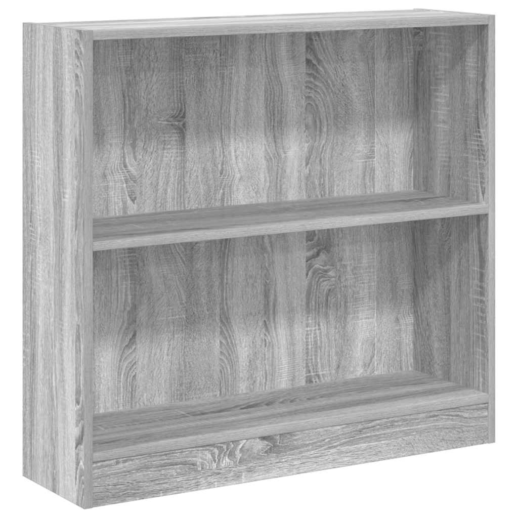Bokhylle grå sonoma 80x24x76 cm konstruert tre