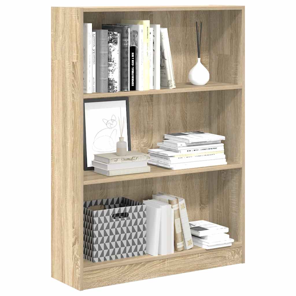 Bokhylle sonoma eik 80x24x109 cm konstruert tre