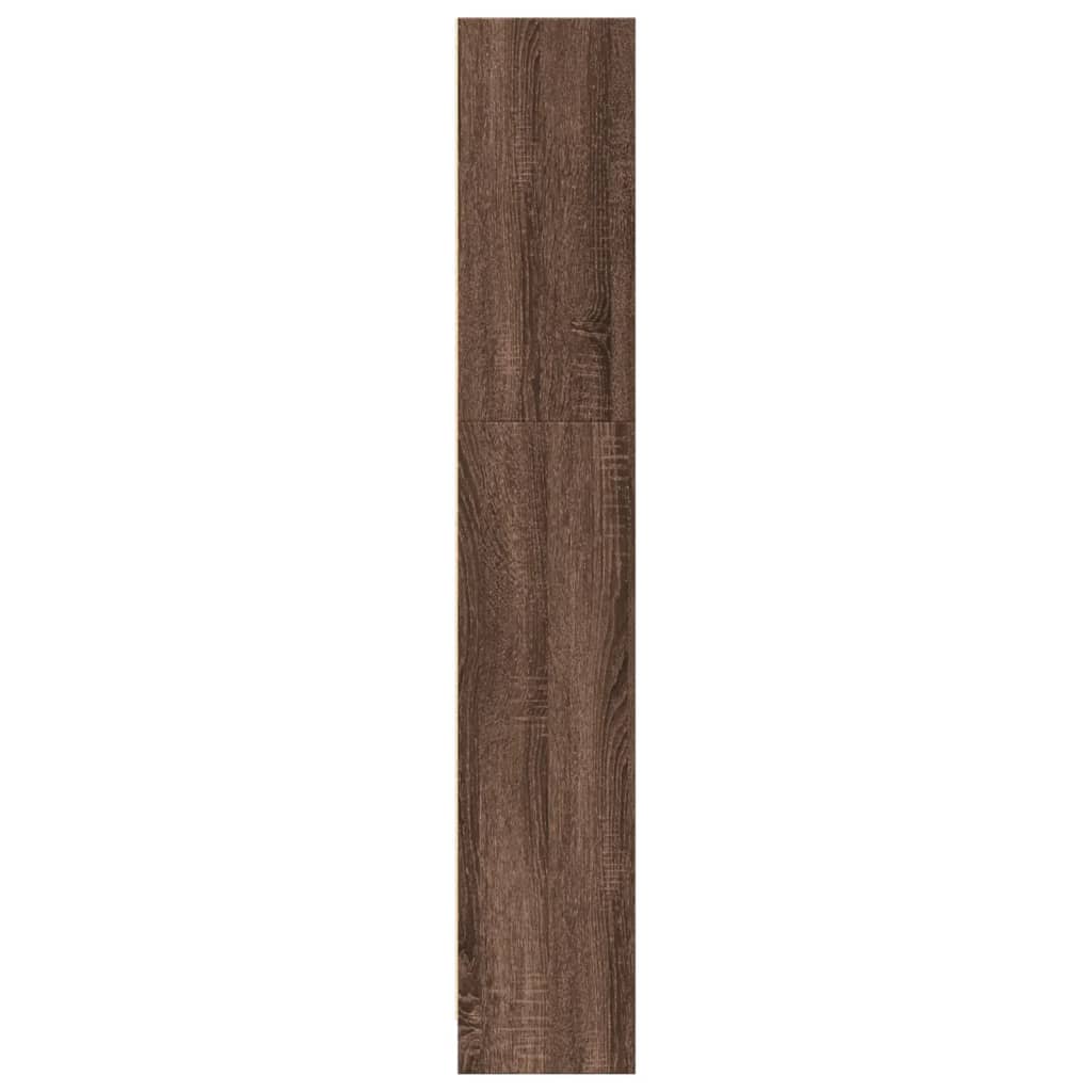 Bokhylle brun eik 80x24x143 cm konstruert tre