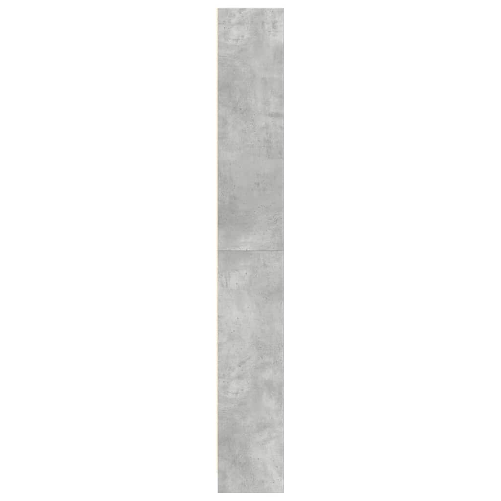 Bokhylle betonggrå 80x24x176 cm konstruert tre