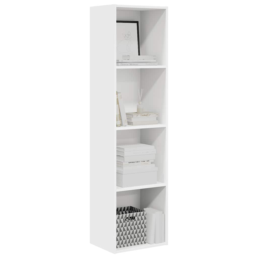 Bokhylle hvit 40x30x152 cm konstruert tre