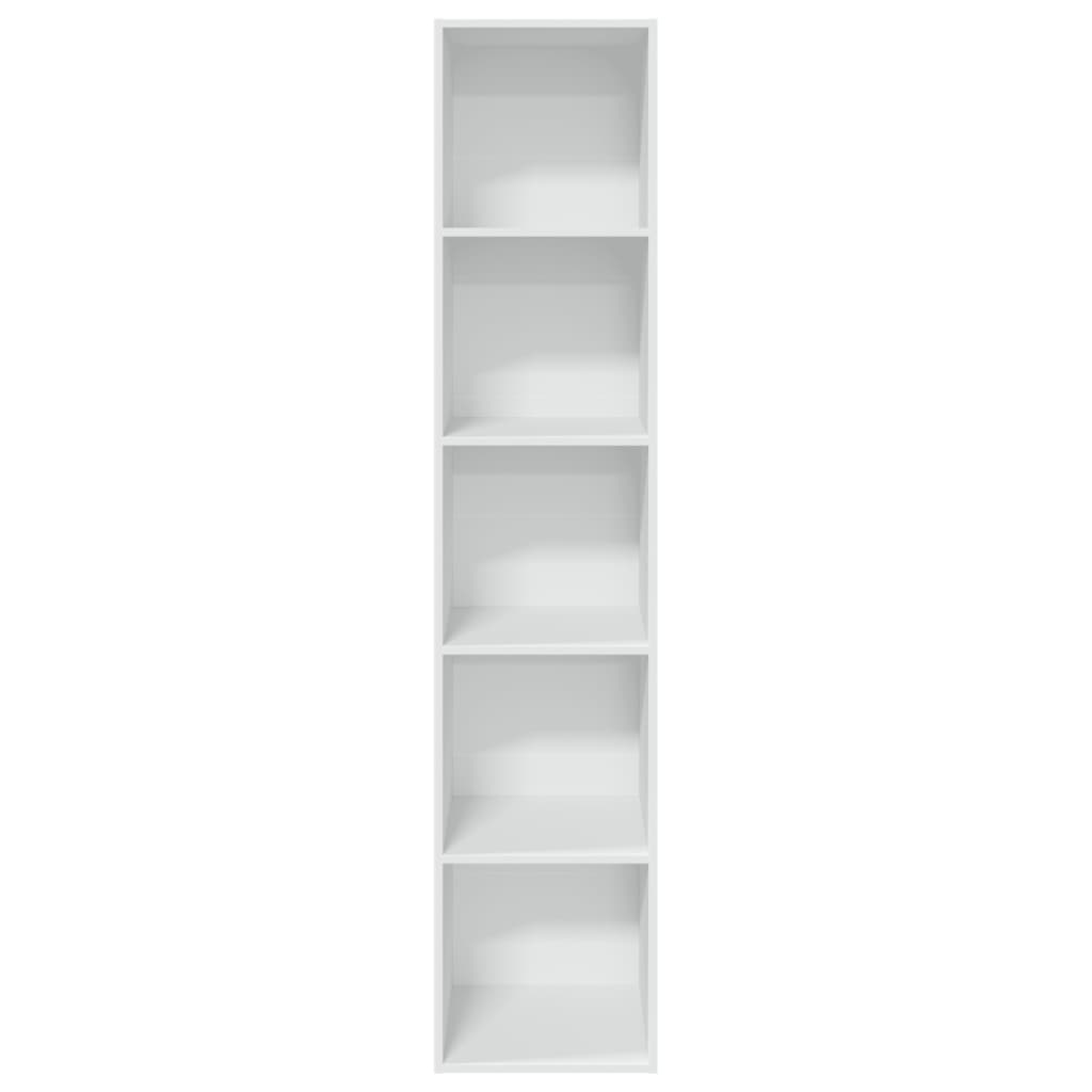 Bokhylle hvit 40x30x189 cm konstruert tre