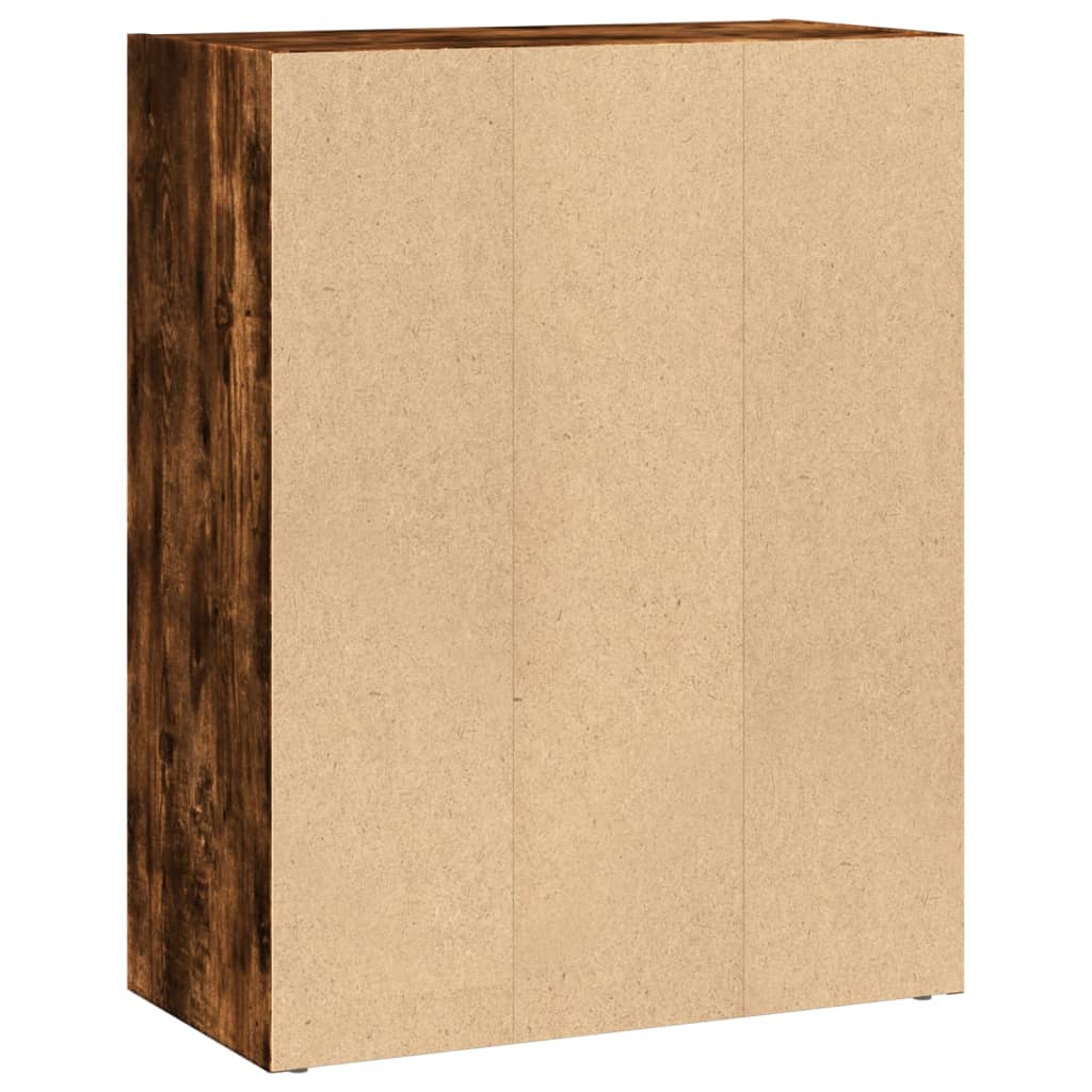 Bokhylle røkt eik 60x30x77 cm konstruert tre