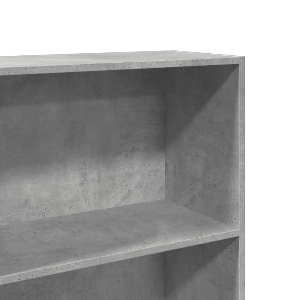Bokhylle betonggrå 60x30x189 cm konstruert tre