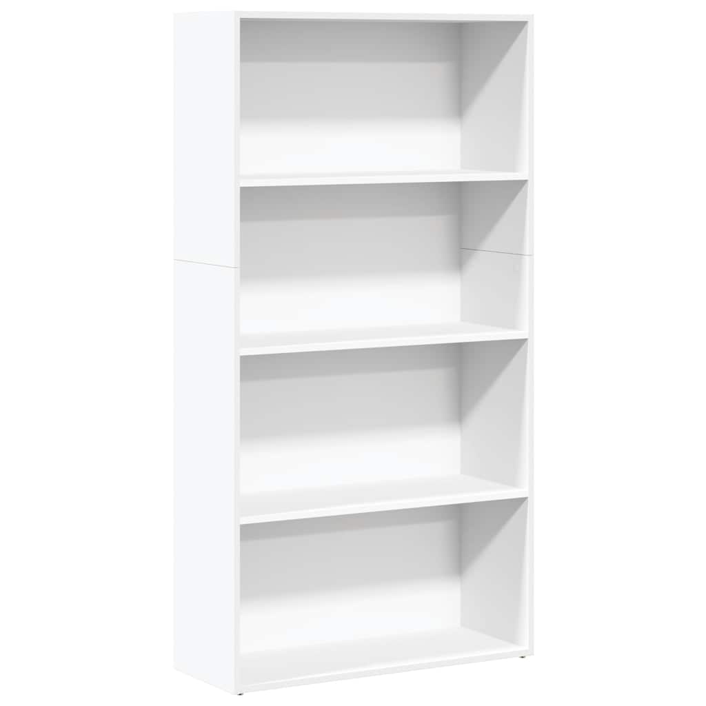 Bokhylle hvit 80x30x152 cm konstruert tre