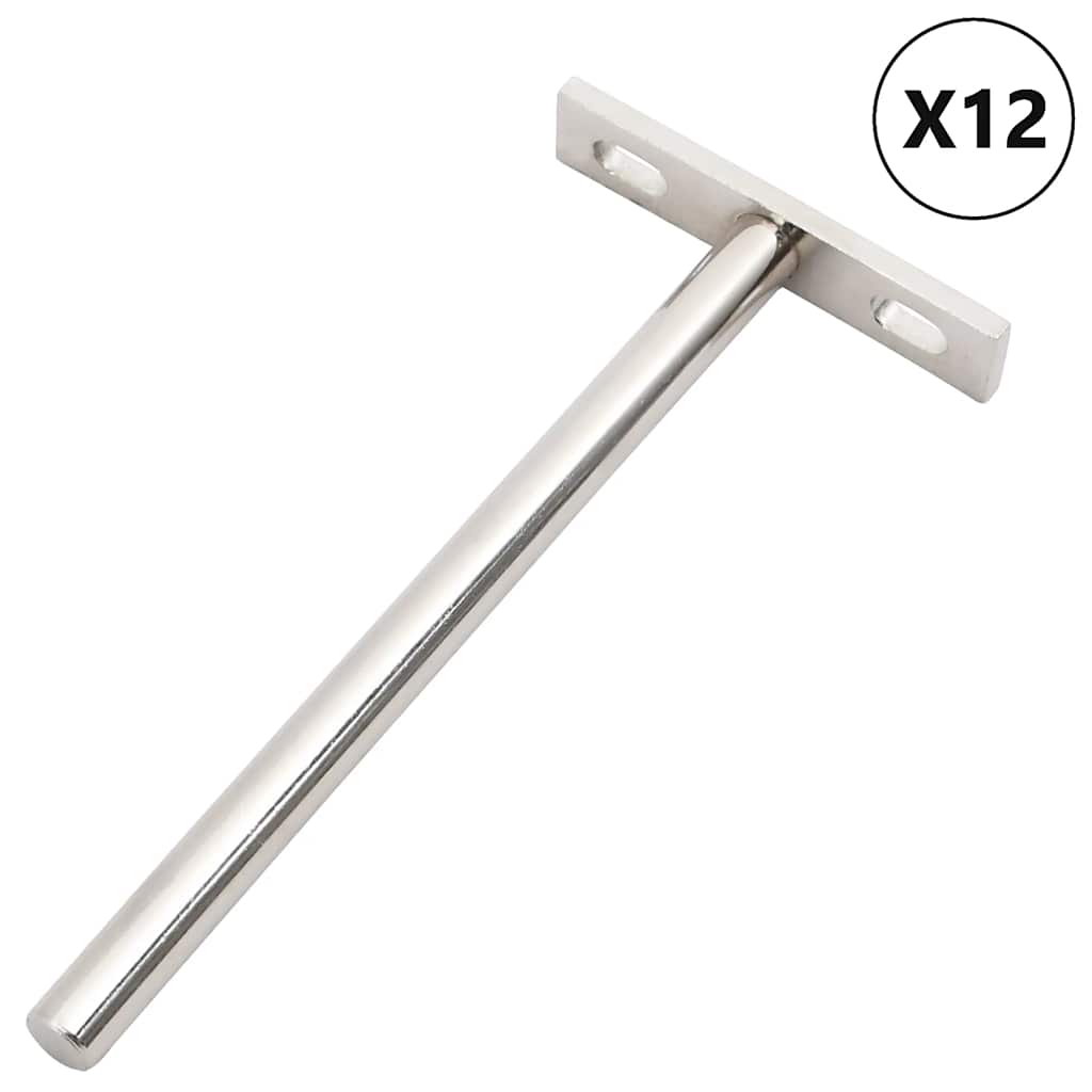 Flytende hyllebraketter 12stk usynlig Ø10x150 mm karbonstål vidaXL