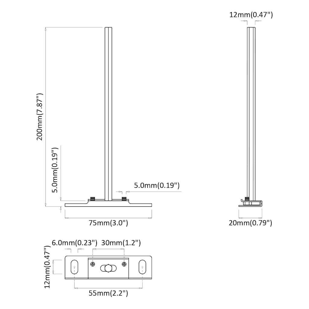 Flytende hyllebraketter 12stk usynlig Ø12x200 mm karbonstål vidaXL