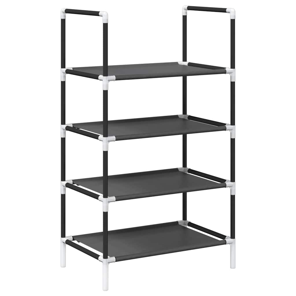 Skostativ 4-lags svart 44x28x77 cm ikke-vevd stoff