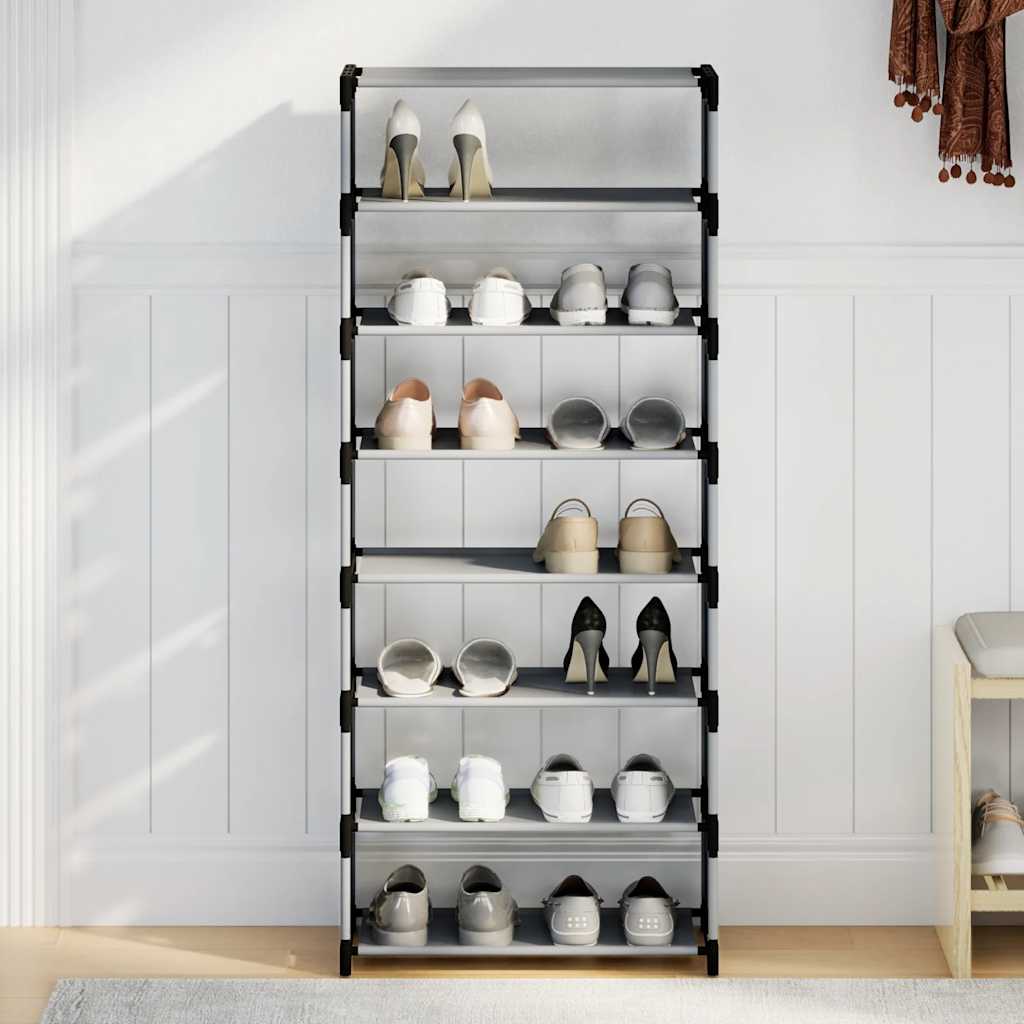 Skostativ 8-lags grå 54x28x124 cm ikke-vevd stoff