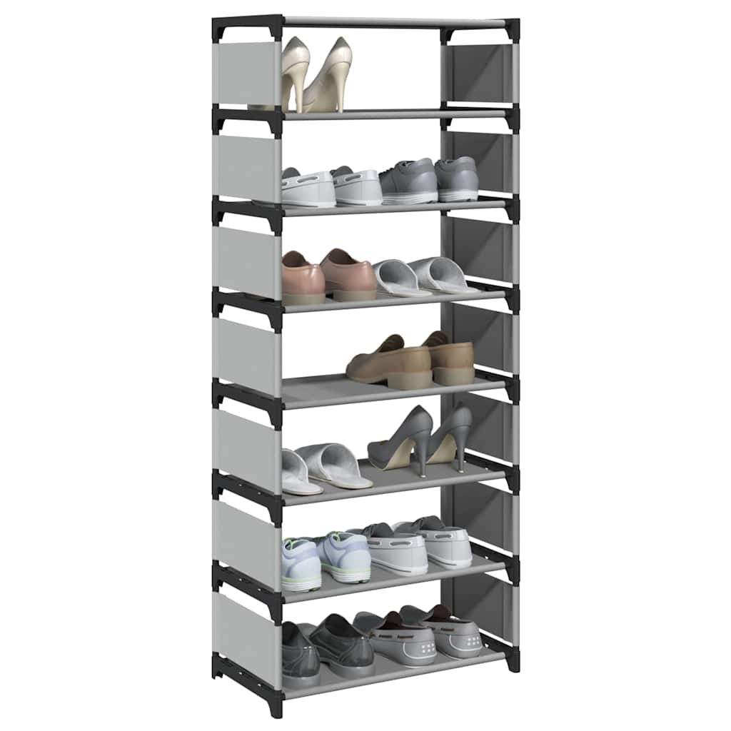 Skostativ 8-lags grå 54x28x124 cm ikke-vevd stoff