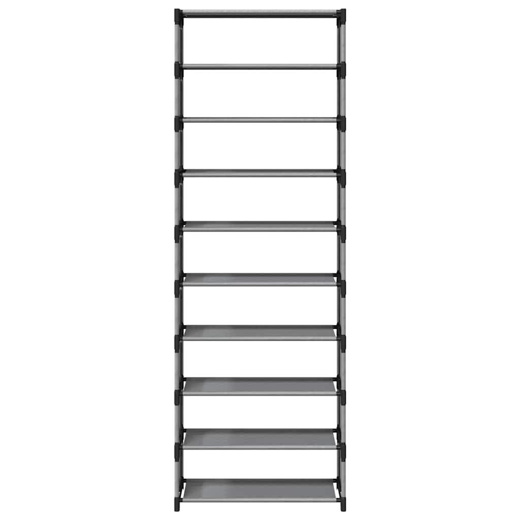 Skostativ 10-lags grå 54x28x158 cm ikke-vevd stoff