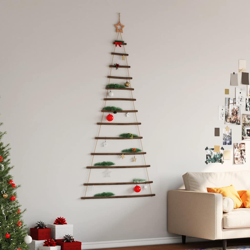Hengende juletre med toppstjerne 86x180 cm naturlig gren