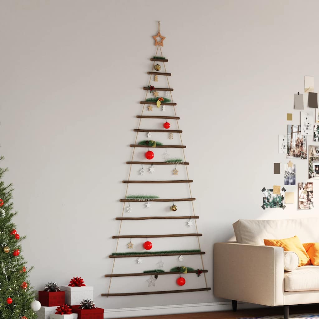 Hengende juletre med toppstjerne 100x210 cm naturlig gren