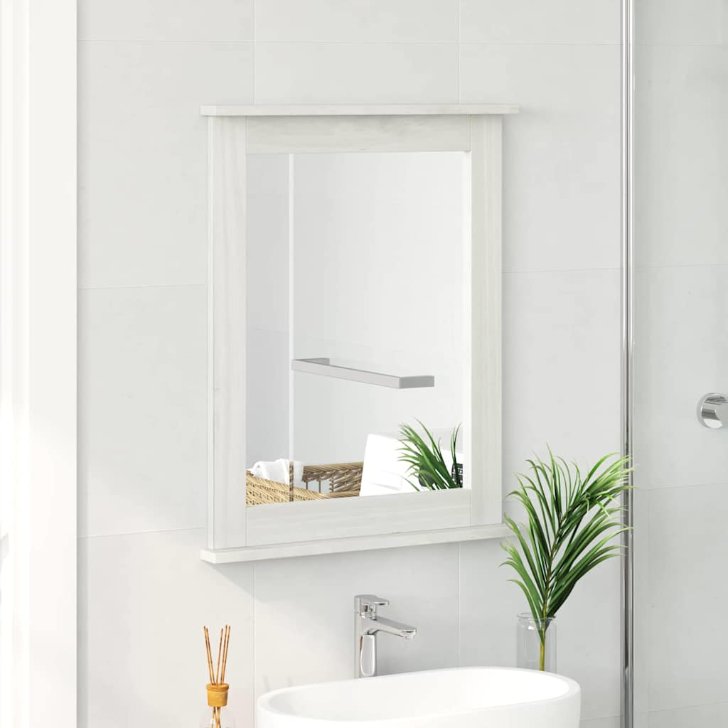 Speil Rektangulær VIGO Antikk hvit 55,5 x 5 x 70 cm Heltre furu