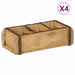 Brett med lagring 4 pcs Brun 30 x 14 x 9 cm Massiv Reclaim Tre