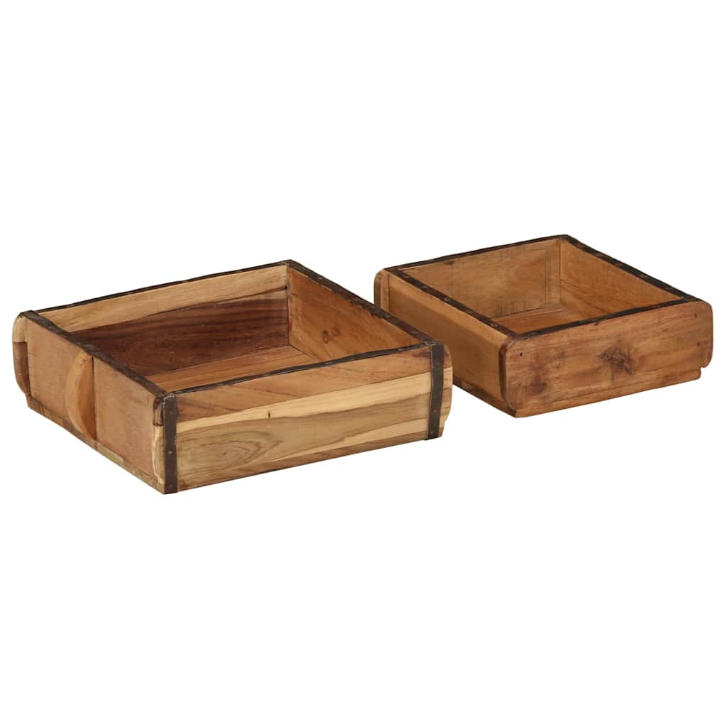 Brett med lagring 2 pcs Brun 29 x 31 x 10 cm Massiv Reclaim Tre