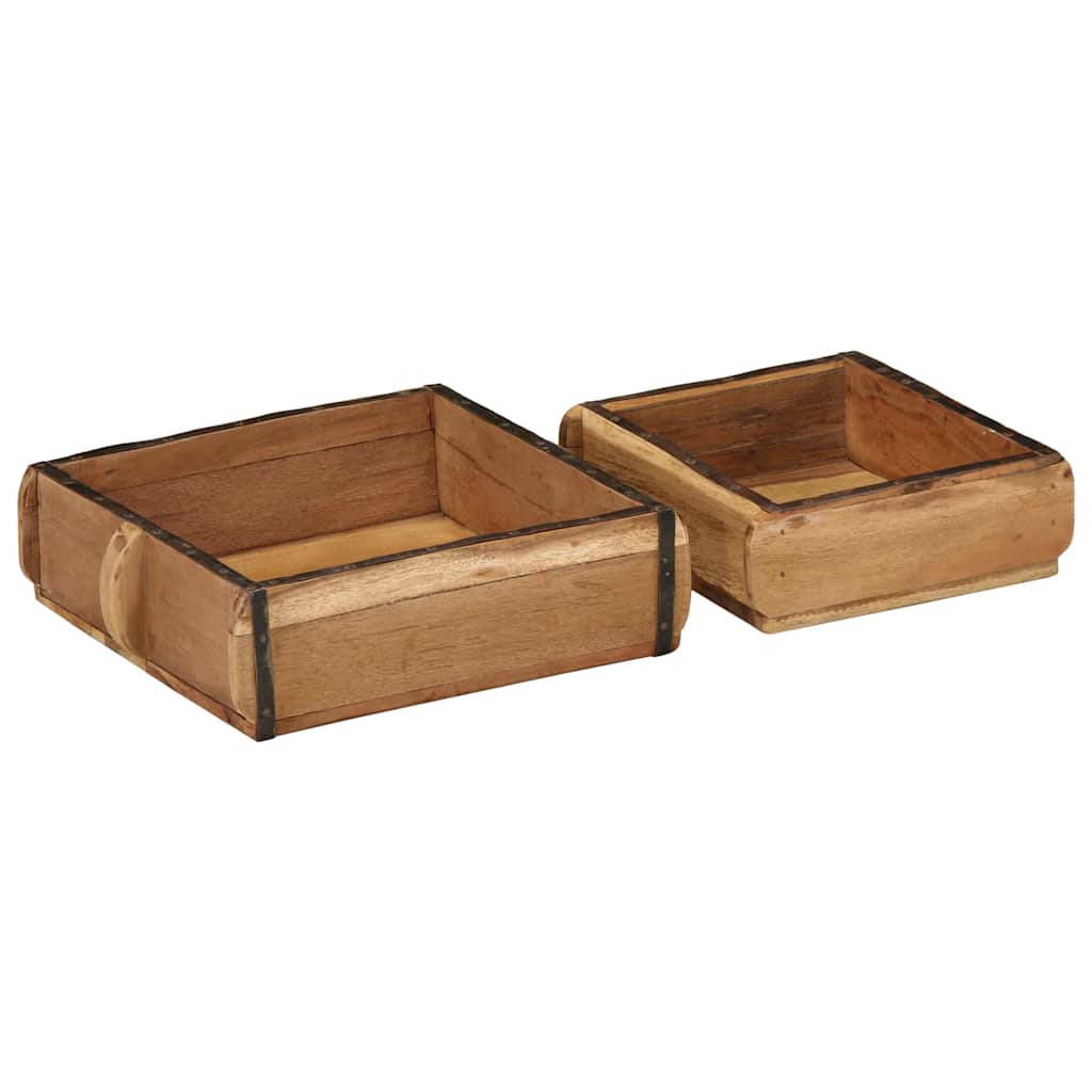 Brett med lagring 2 pcs Brun 29 x 31 x 10 cm Massiv Reclaim Tre
