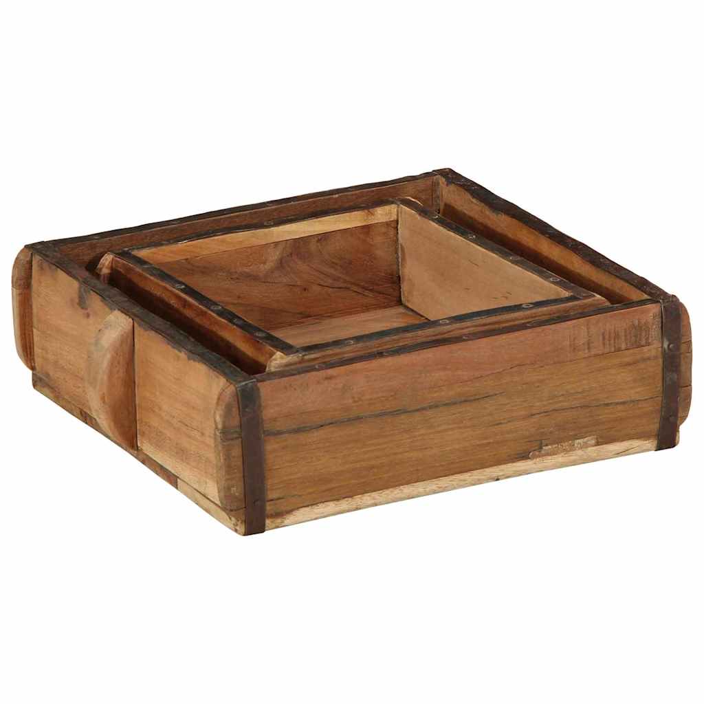 Brett med lagring 2 pcs Brun 29 x 31 x 10 cm Massiv Reclaim Tre