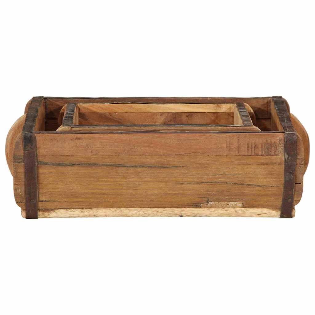 Brett med lagring 2 pcs Brun 29 x 31 x 10 cm Massiv Reclaim Tre
