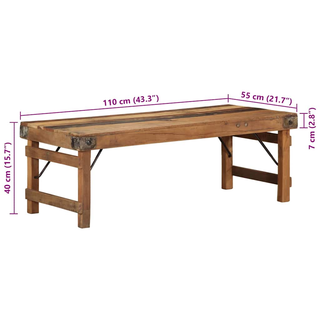 Kaffebord Brun 110 x 55 x 40 cm Massiv Reclaim Tre