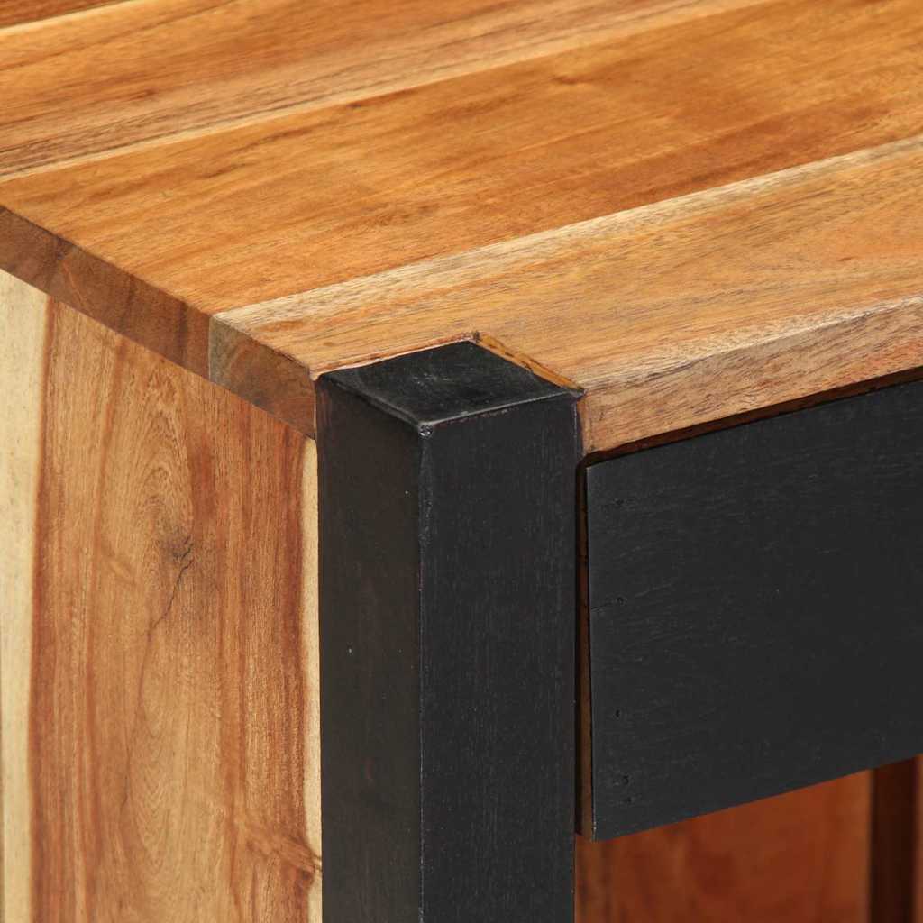 Nattbordskap med skuff 2 pcs Brun 40 x 35 x 50 cm heltre akasie