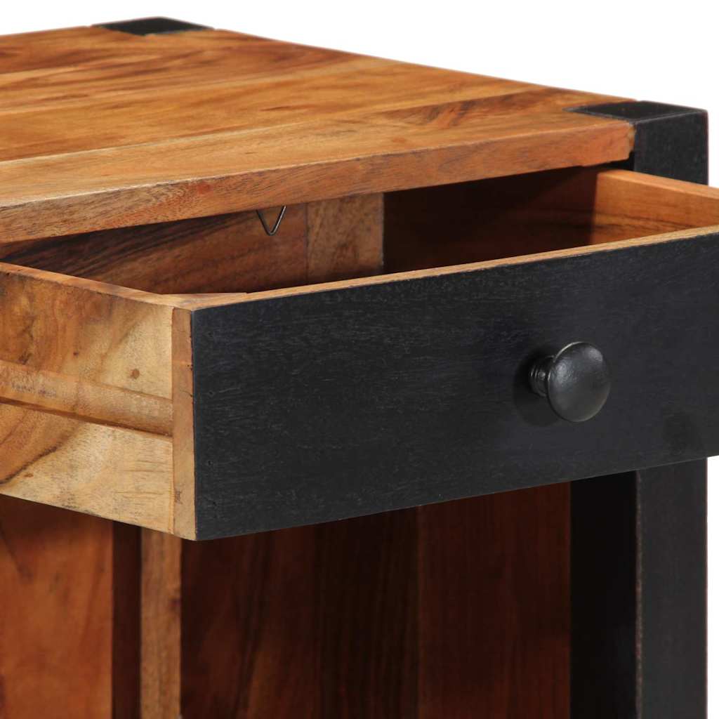 Nattbordskap med skuff 2 pcs Brun 40 x 35 x 50 cm heltre akasie