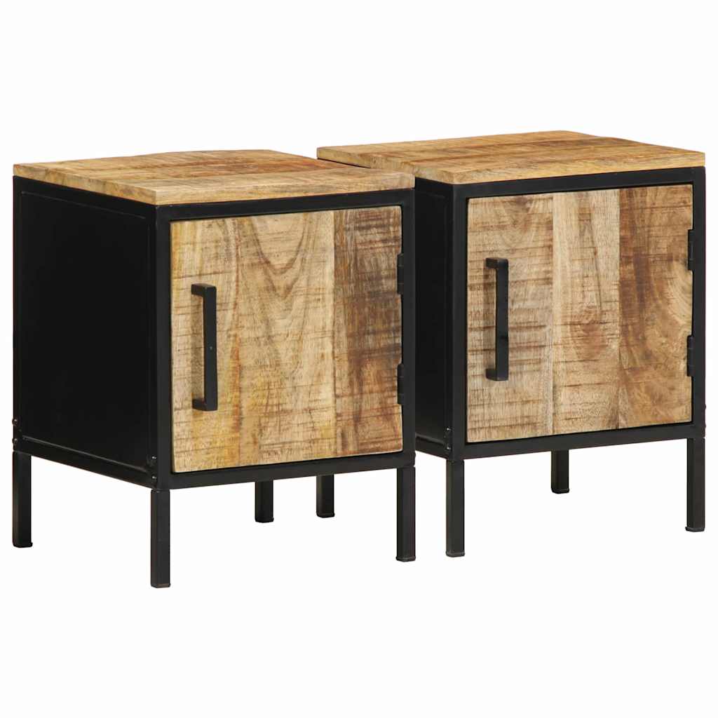 Nattbordskap 2 pcs Brun og svart 30 x 30 x 40 cm