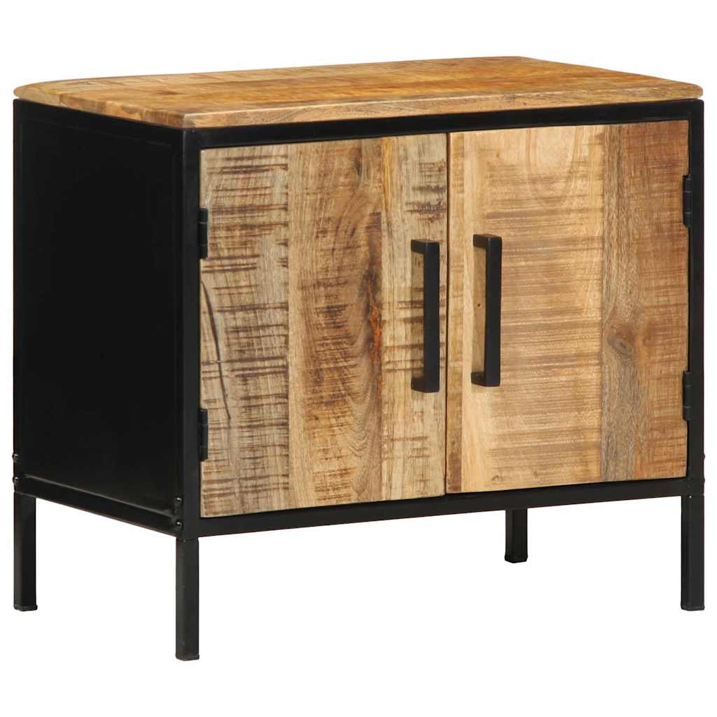 Nattbordskap Brun og svart 50 x 30 x 45 cm Massiv mango tre