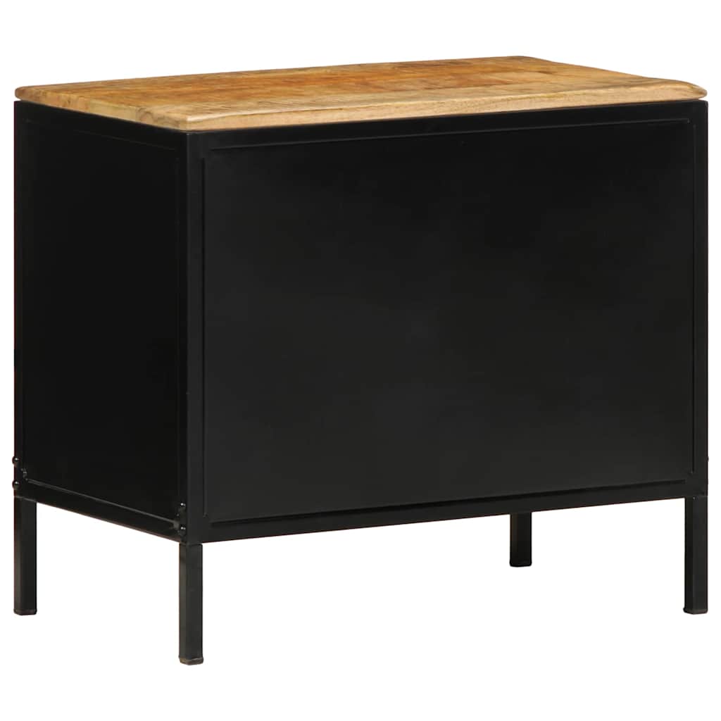 Nattbordskap Brun og svart 50 x 30 x 45 cm Massiv mango tre