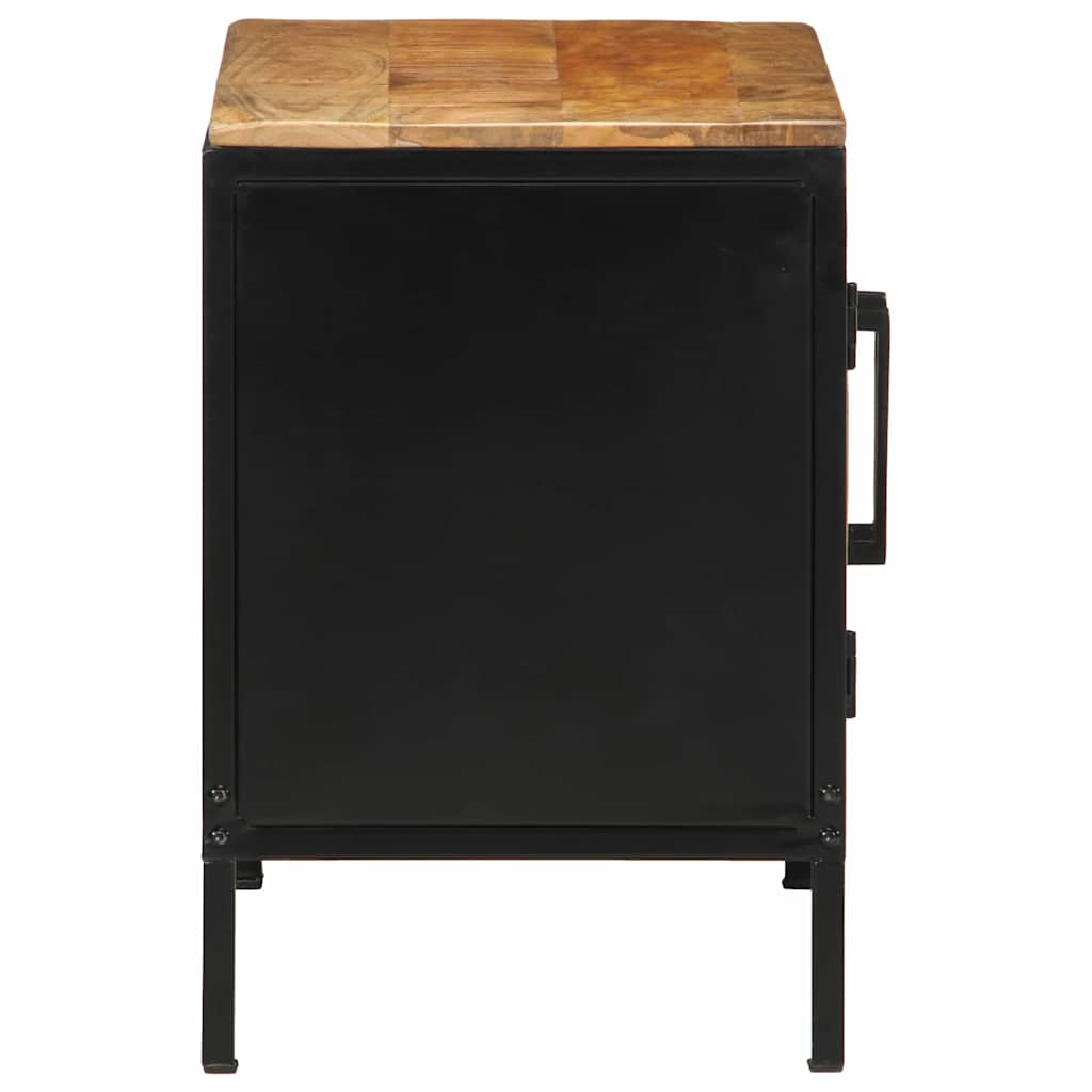 Nattbordskap Brun og svart 50 x 30 x 45 cm Massiv mango tre