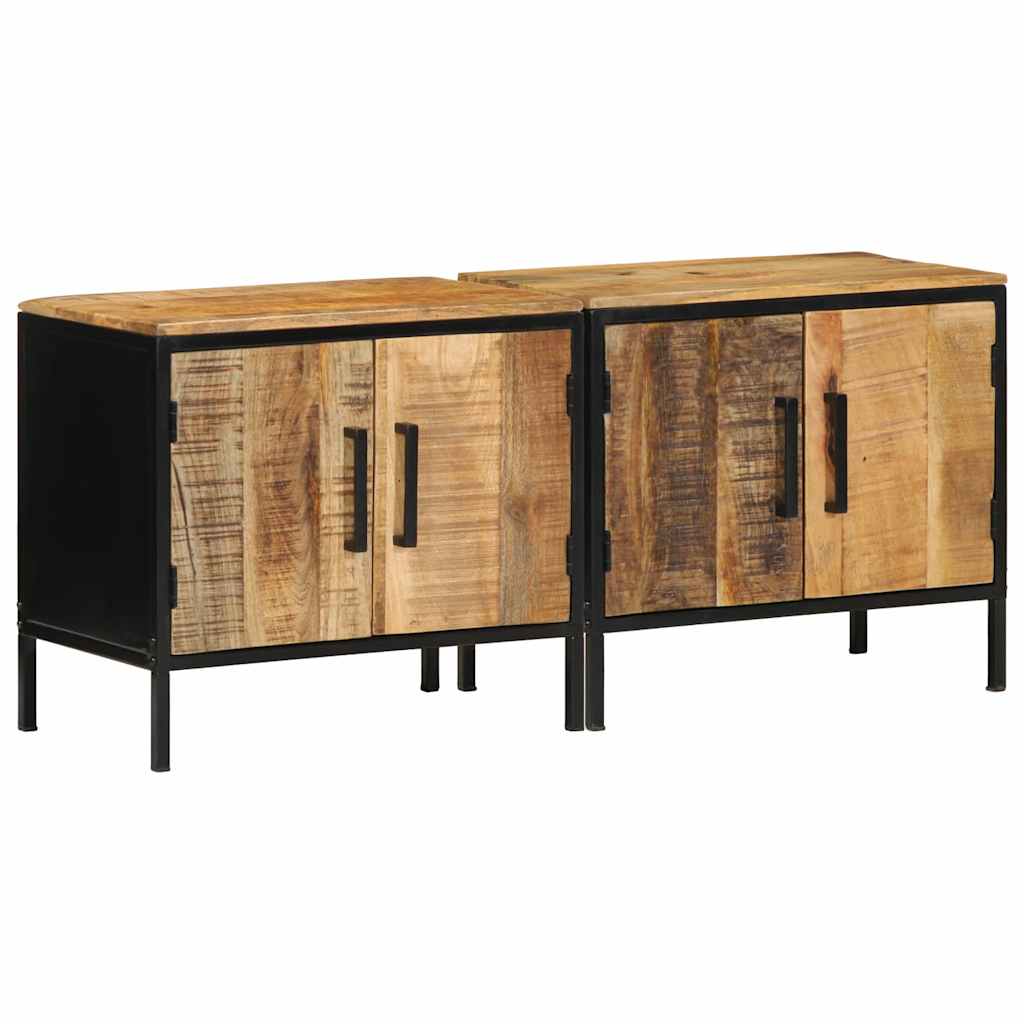 Nattbordskap 2 pcs Brun og svart 50 x 30 x 45 cm