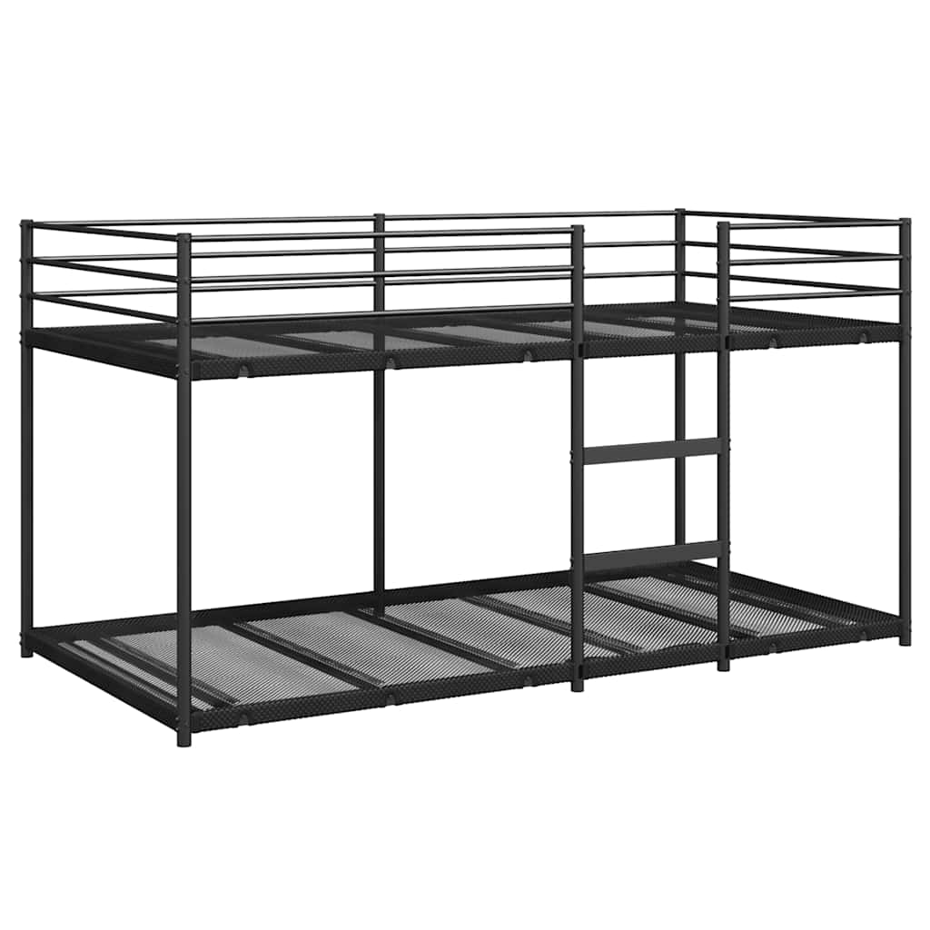 Køyeseng uten madrass svart 90x200 cm stål