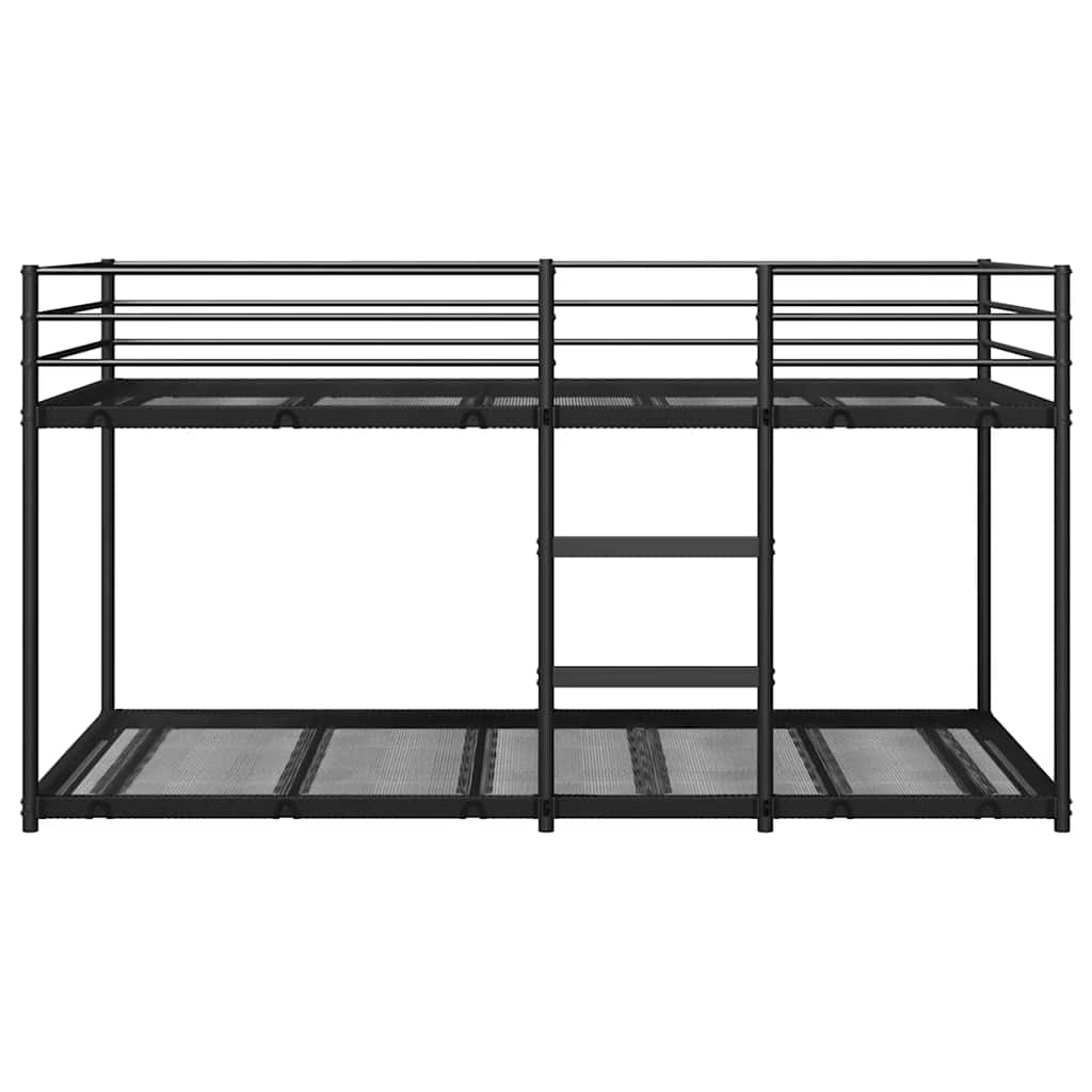 Køyeseng uten madrass svart 90x200 cm stål