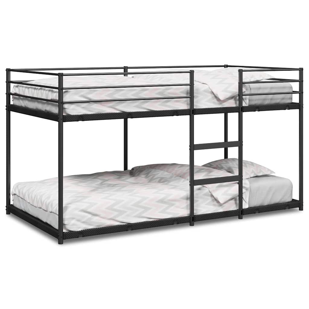 Køyeseng uten madrass svart 107x203 cm stål