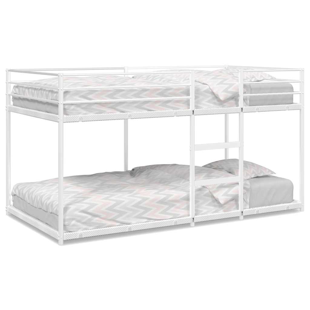 Køyeseng uten madrass hvit 75x190 cm stål vidaXL