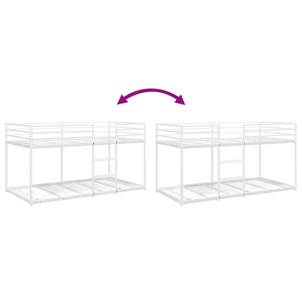 Køyeseng uten madrass hvit 80x200 cm stål