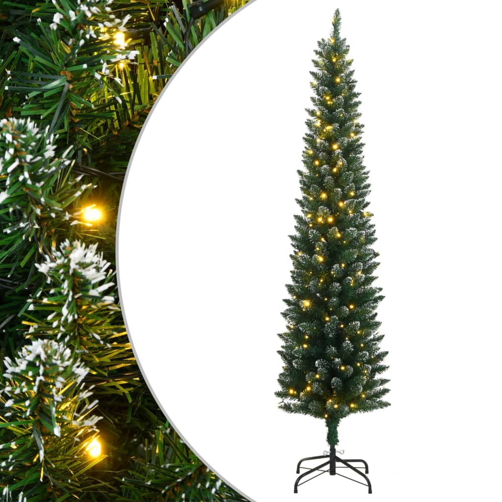 Kunstig slankt juletre med 150 LED 150 cm