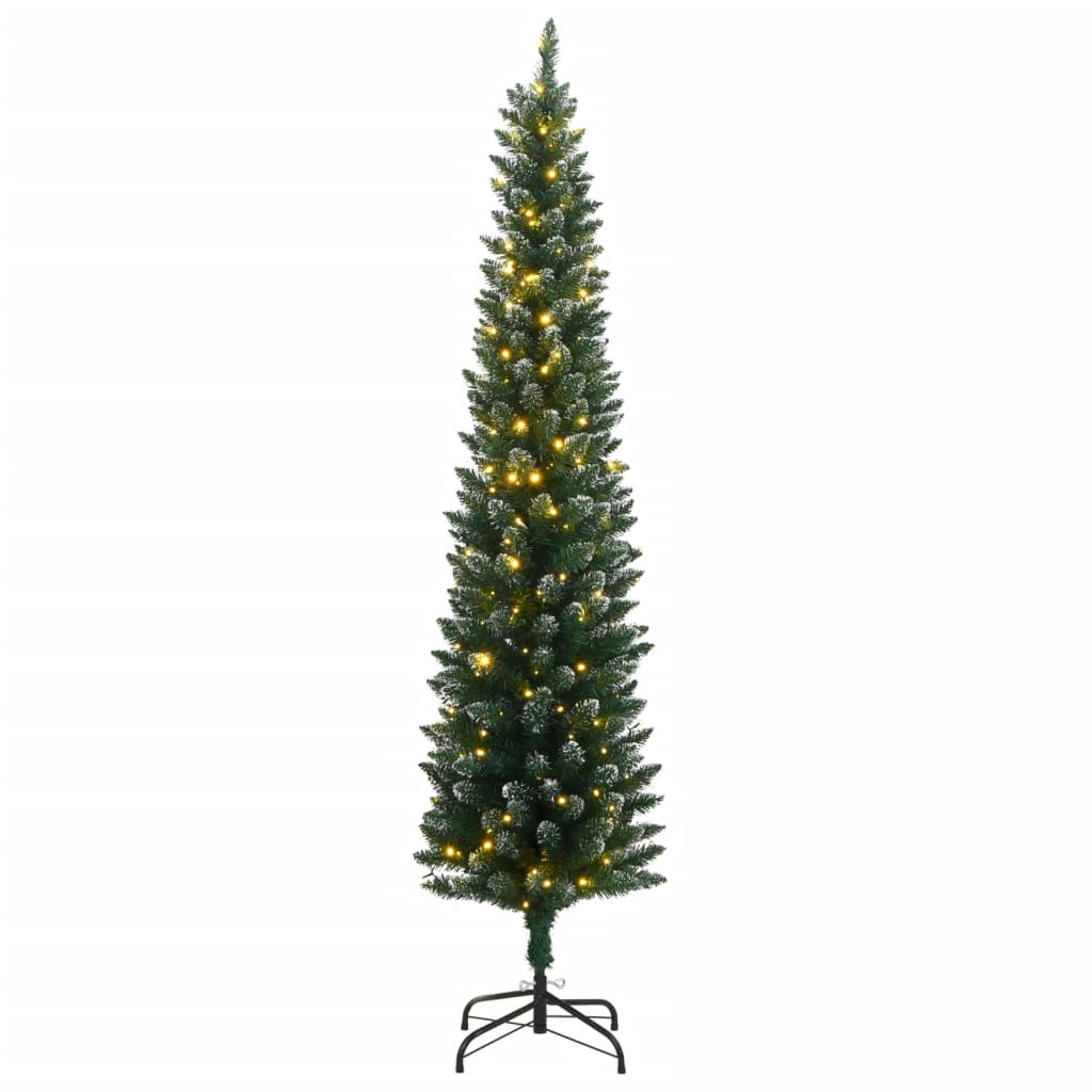 Kunstig slankt juletre med 150 LED 150 cm