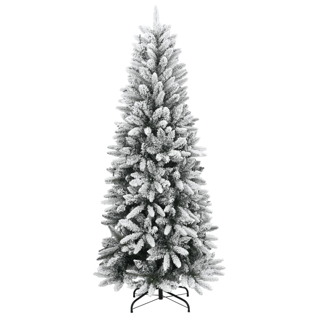 Kunstig juletre med 150 LED og flokket snø 120 cm