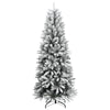 Kunstig juletre med 150 LED og flokket snø 120 cm