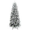 Kunstig juletre med 300 LED og flokket snø 180 cm